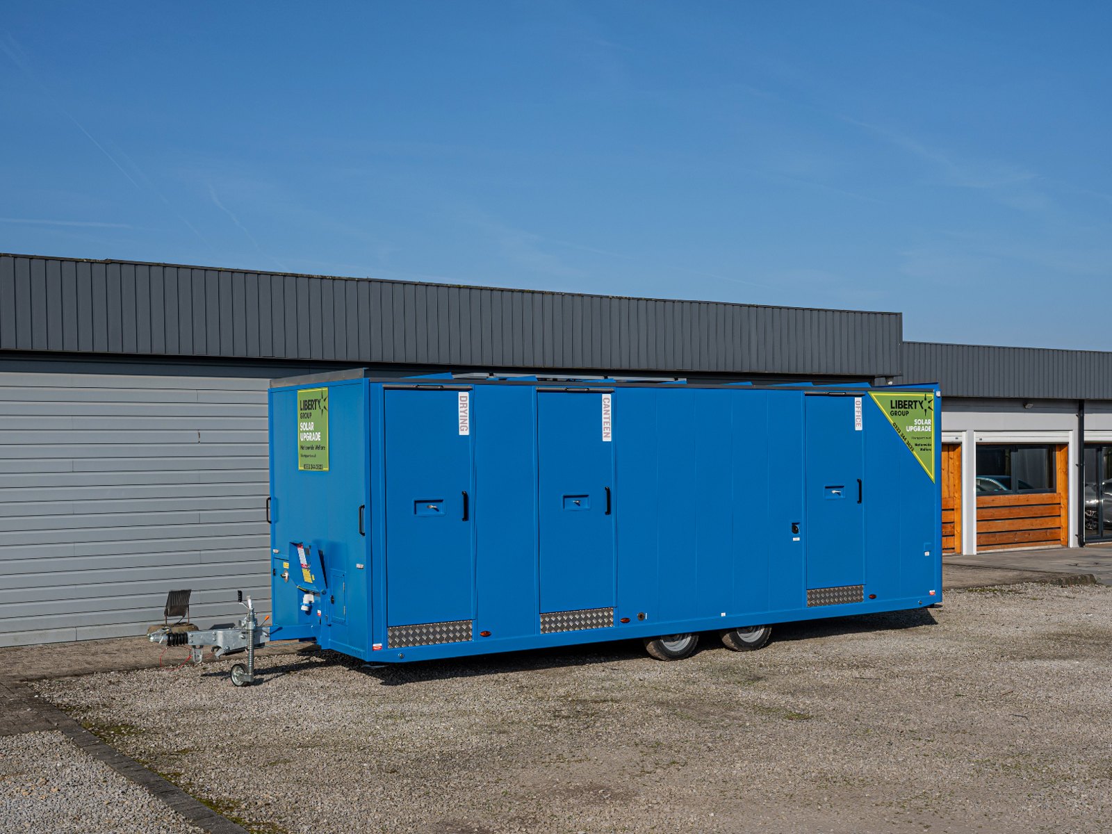 Liberty Guard mobile welfare unit on a UK construction site